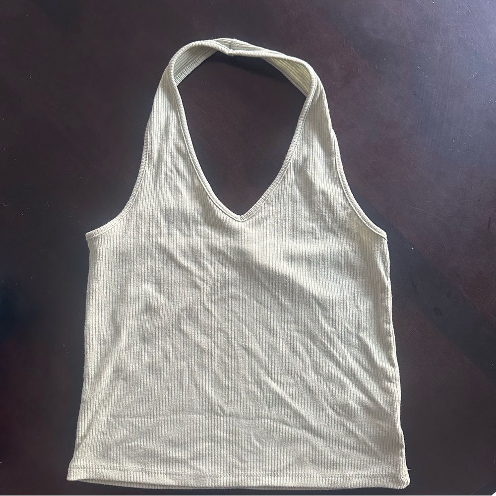 American Eagle, Light Green Halter Neck Women's Top, Size Med